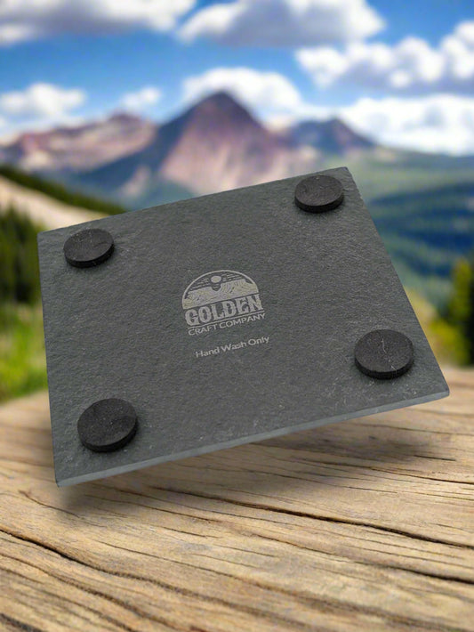 The Forest Line – Natural Slate Coasters (Set of 4)