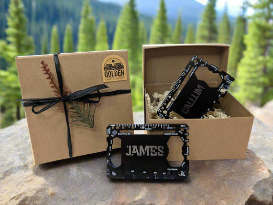 Pocket Survival Multitool - Metal Wallet Card
