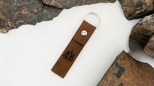 Pine Ridge Leather Keychain